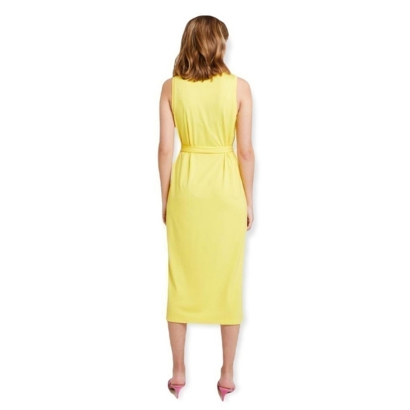 Banana Republic Dandelion Yellow Midi Dress With Matching Belt - Picture 3 of 9